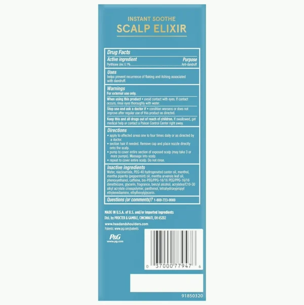 Scalp & Shoulders Instant Soothe Elixir Solution, 4.2 fl oz