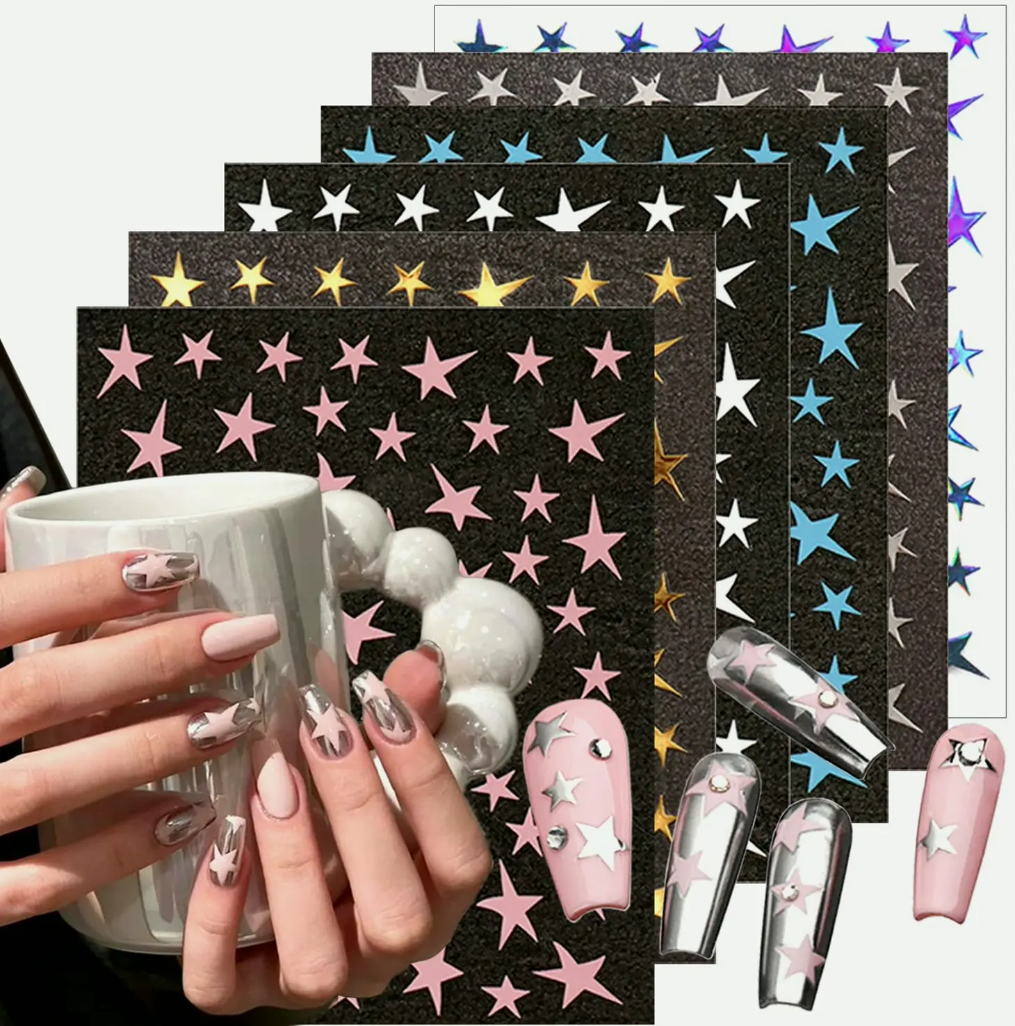 Set Shiny Nail Stickers