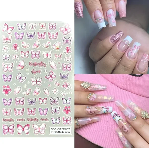 Insect Nail Stickers with Three-Dimensional Look