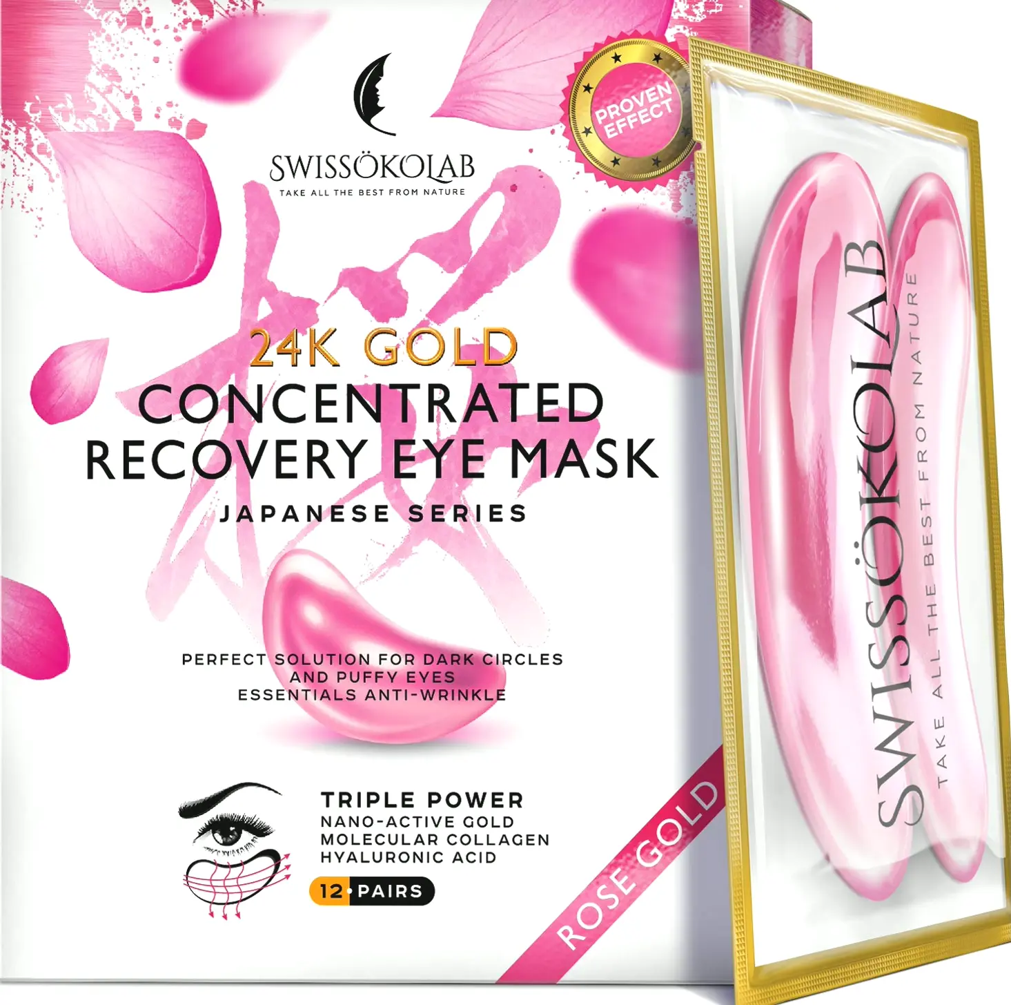 SWISSÖKOLAB Gold Under Eye Patches for Dark Circles
