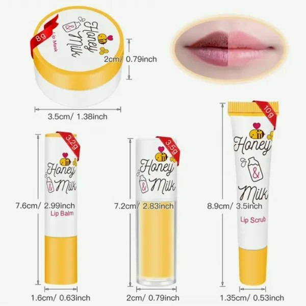4-Piece Honey Dairy Lip Nourishment Set