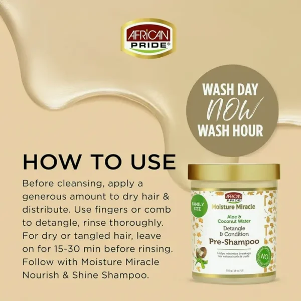 African Hydrating Miracle Pre-Wash using Aloe and Coconut Liquid - 18 ounces