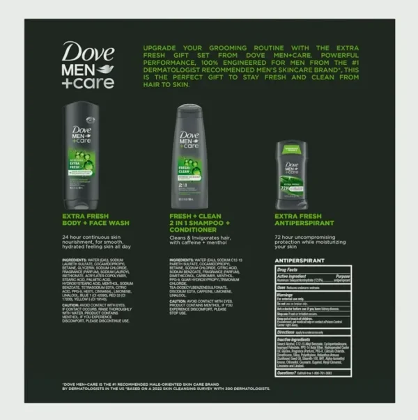 Dove Care Gift Set - Shampoo & Conditioner 2-in-1, Face Wash