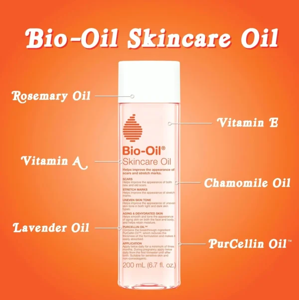 Bio-Oil Body Oil, Vit E Treatment for Scars & Stretch Marks, Dermatologist Recommended, All Skin Types, 6.7 Ounces