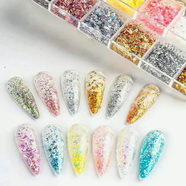 Distinct Nail Foil Pieces Glitter