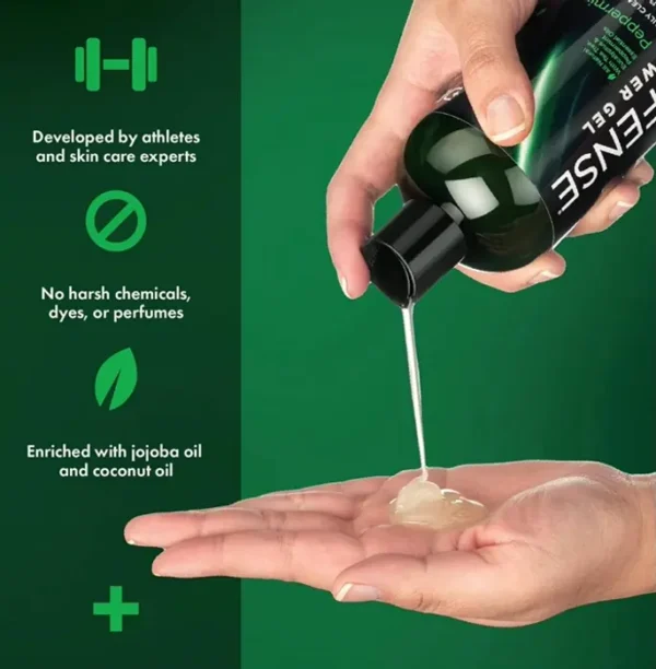 Defense Cleanser Organic Mint + Herbal Shower Gel Combo 12 oz (Pack of 2)