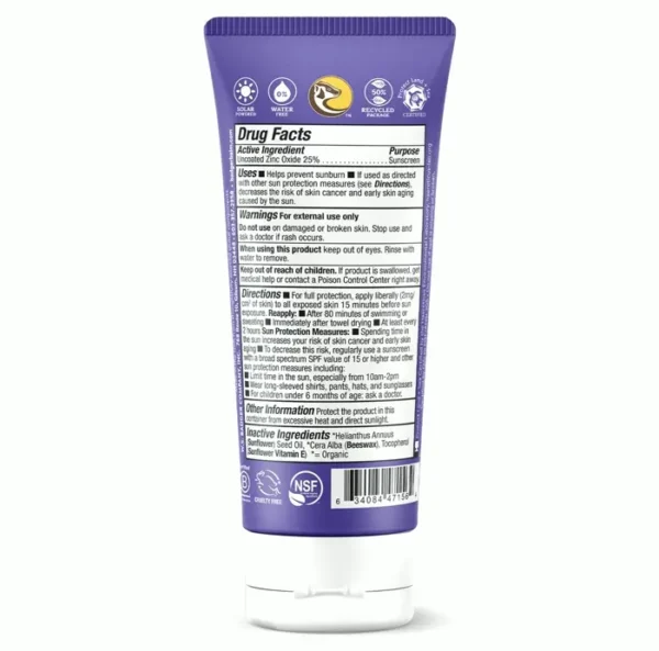 Badger Mineral Sunscreen SPF 50 Zinc Oxide Organic 2.9 fl oz