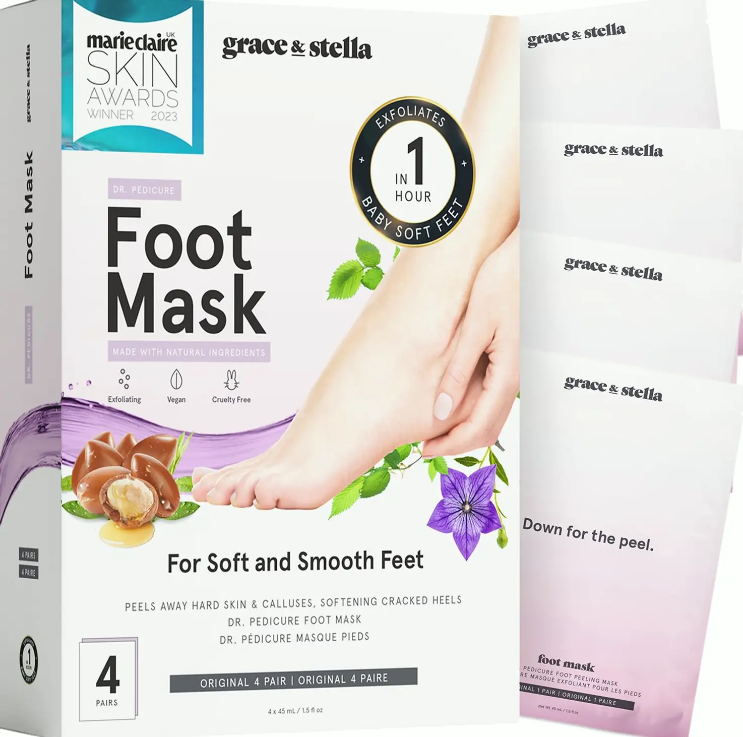 Top-rated Foot Peel Mask - 4 Pairs Unscented