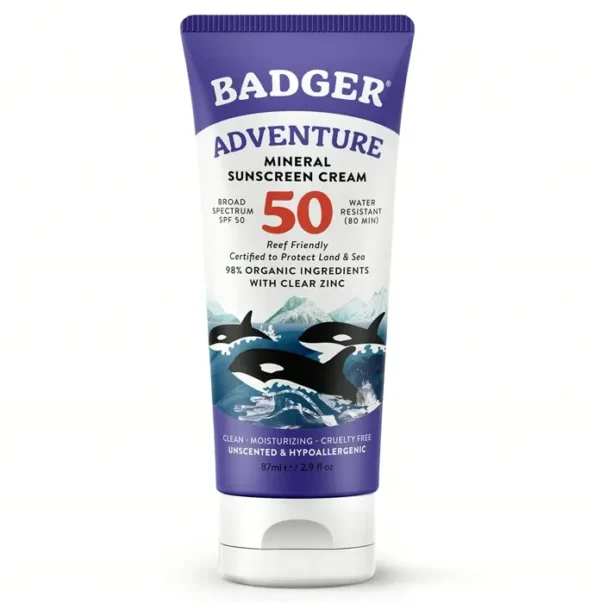 Badger Mineral Sunscreen SPF 50 Zinc Oxide Organic 2.9 fl oz