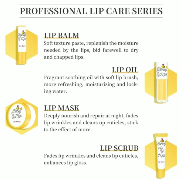 4-Piece Honey Dairy Lip Nourishment Set