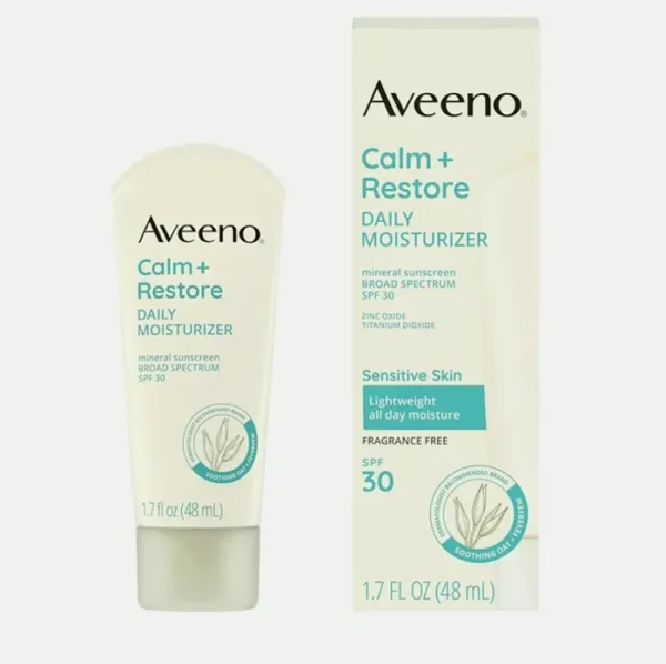 Aveeno Daily Moisturizer with SPF 30 Sunscreen for Sensitive Skin  1.7 Fluid Oz