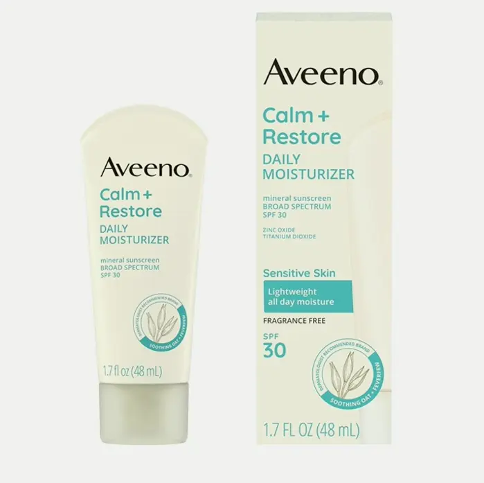 Aveeno Daily Moisturizer with SPF 30 Sunscreen for Sensitive Skin  1.7 Fluid Oz