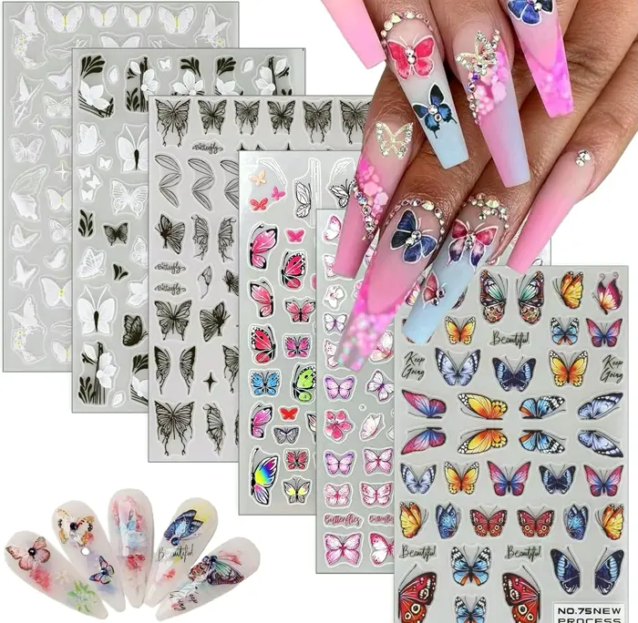 Insect Nail Stickers with Three-Dimensional Look