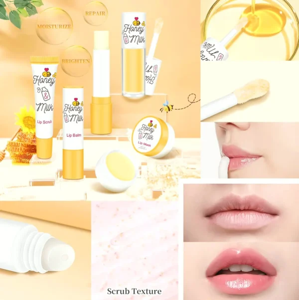 4-Piece Honey Dairy Lip Nourishment Set