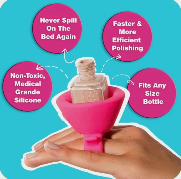 Portable Nail Polish Holder Ring - Perfect Gift for Teens - Pink