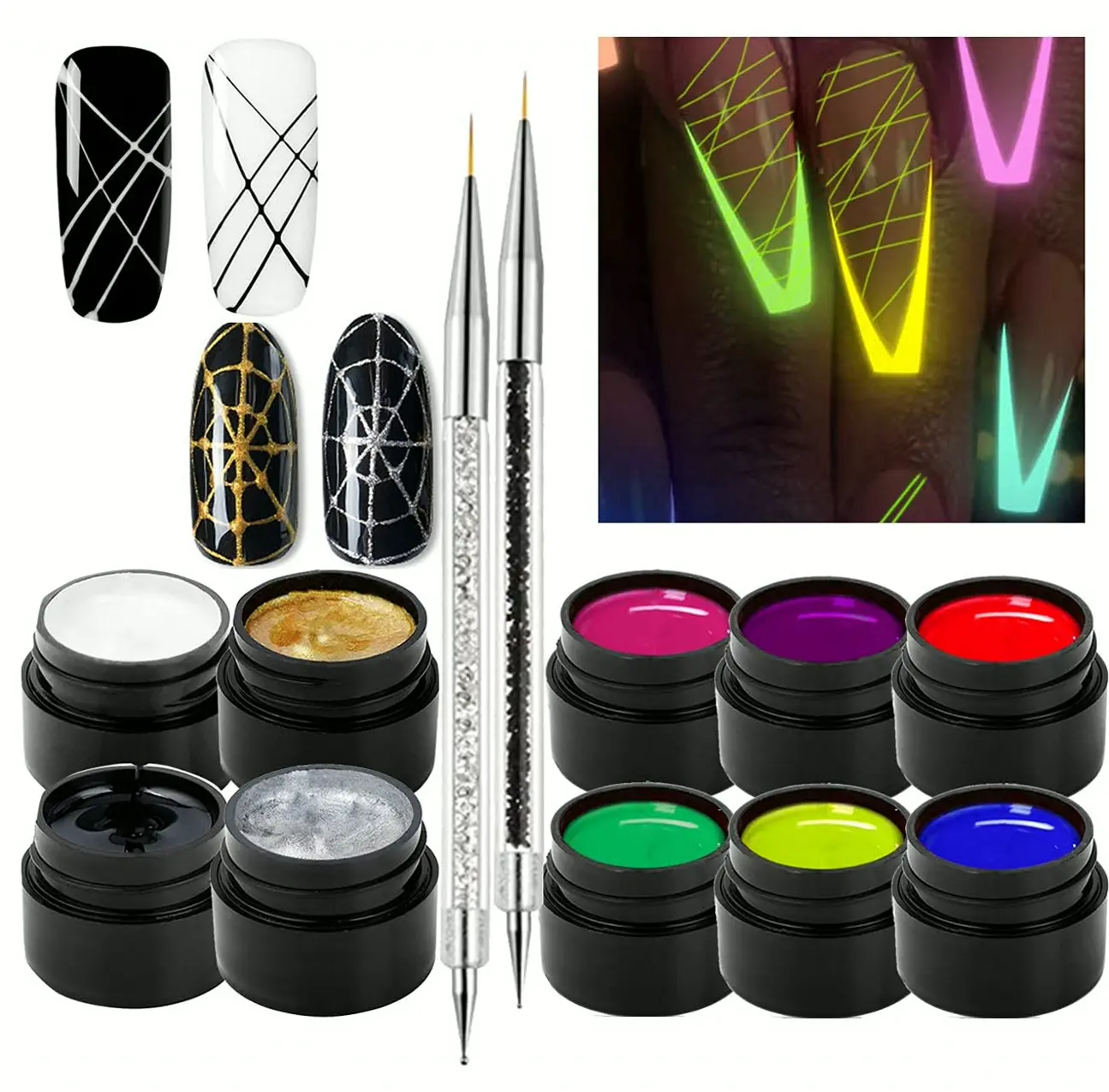 10 Shades Glowing Spider Gel for DIY Manicure