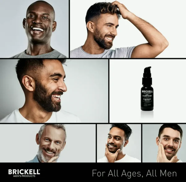 Brickell Under Eye Treatment for Men - Natural Eye Gel to Tighten Lines, Reduce Under-Eye Bags, 0.65 oz