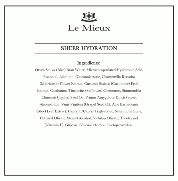 Le Mieux Sheer Hydration - Whipped Gel Face Lotion