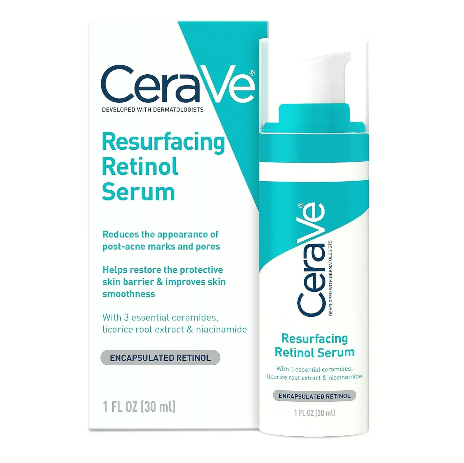 CeraVe Retinol Serum for Marks and Smoothness | Pore Minimizing and Brightening | Fragrance Free