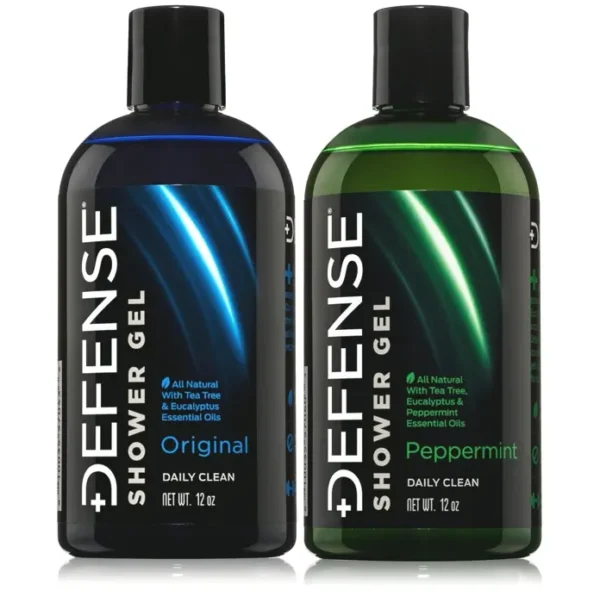 Defense Cleanser Organic Mint + Herbal Shower Gel Combo 12 oz (Pack of 2)
