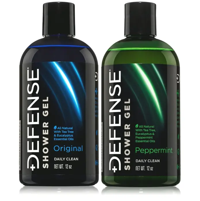 Defense Cleanser Organic Mint + Herbal Shower Gel Combo 12 oz (Pack of 2)