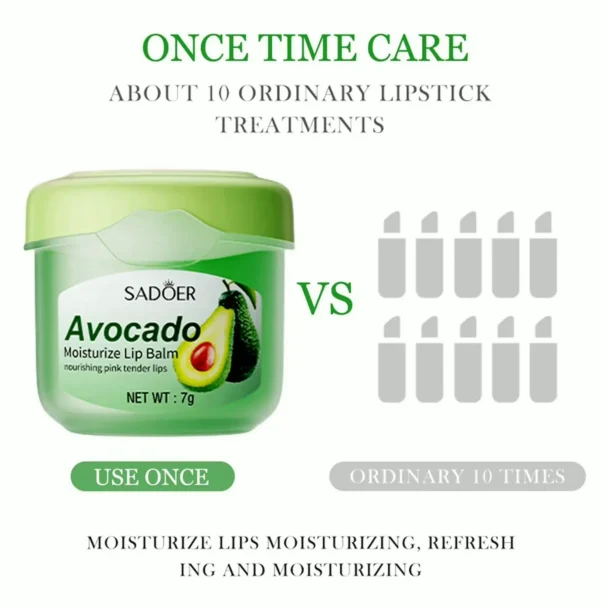 Avocado-based Lip Balm, Hydrating for Dry Crack Lips
