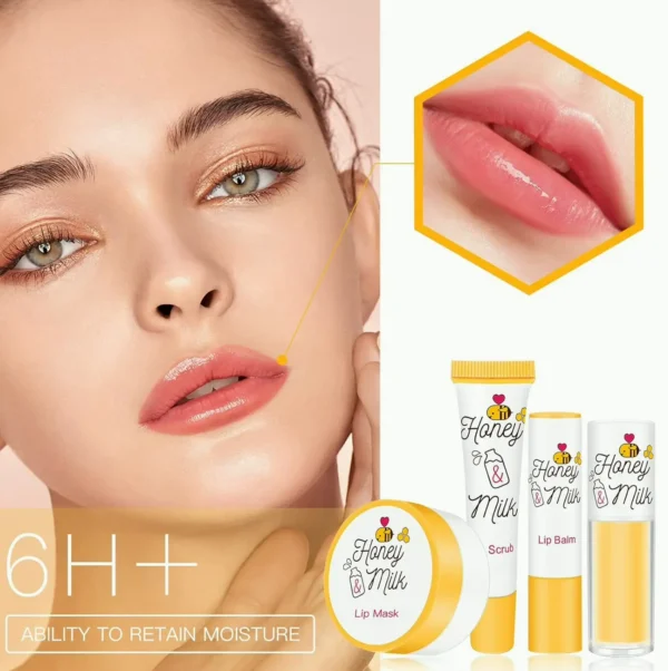 4-Piece Honey Dairy Lip Nourishment Set