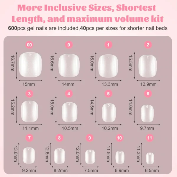 600 Nails XXS Circular Press-on Tips