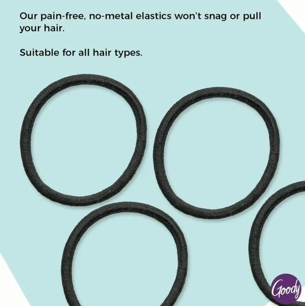 Goodie Ouchless Elastic - 30 Pack, Black - 4MM Regular Hair
