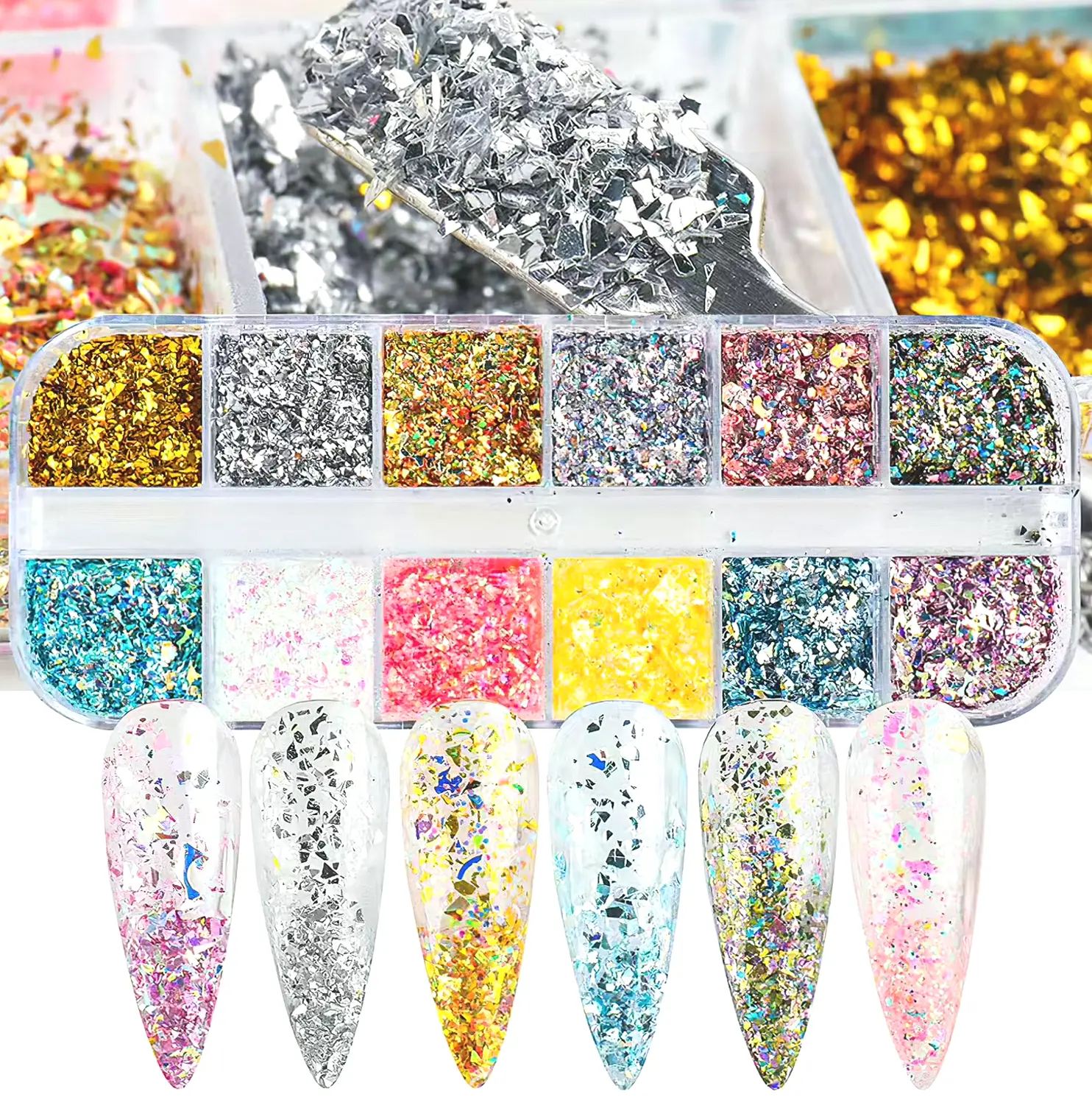Distinct Nail Foil Pieces Glitter