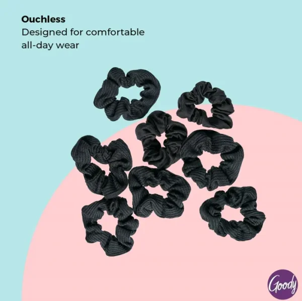 Ladies' Ouchless Hair Ties - Set of 8 Black Pieces