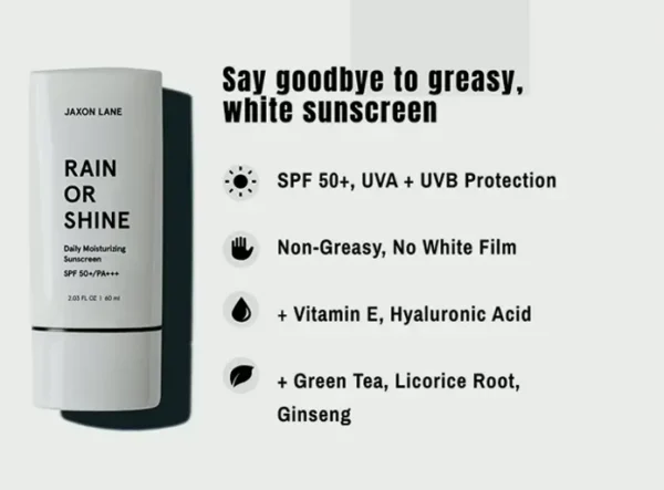 Anti-Aging Face Sunblock SPF 50 including Green Tea, Hyaluronic Acid, Vitamin E