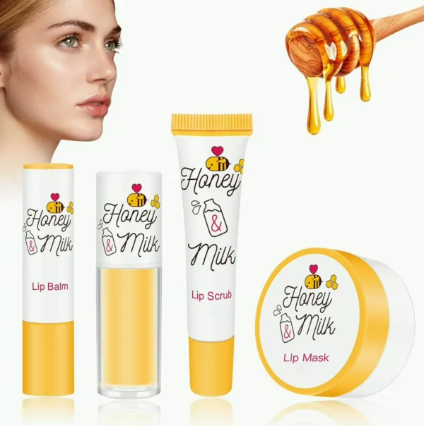 4-Piece Honey Dairy Lip Nourishment Set