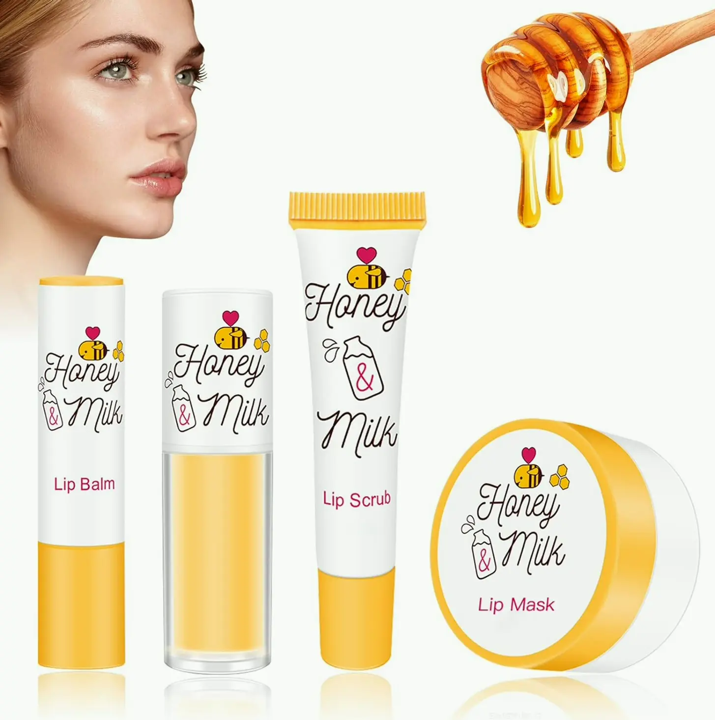 4-Piece Honey Dairy Lip Nourishment Set
