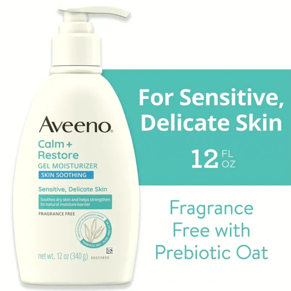 Aveeno Calm + Refresh Hydration Skin Lotion for Sensitive Complexion, Odorless, 12 oz