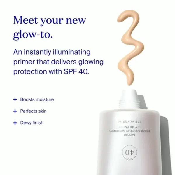 GlowUp! Glowscreen SPF 40 - Dewy Sunblock Primer with Hyaluronic Acid, Vit-B5 & Niacinamide - 1.7 oz