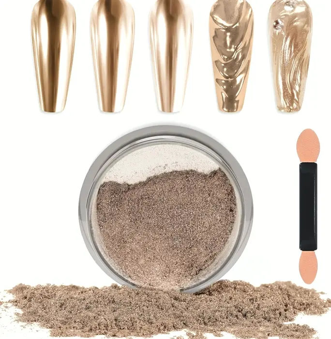 Chrome Manicure Dust for Reflective Effect - Champagne Gold