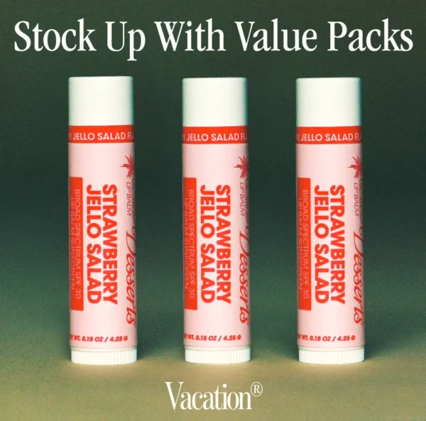 Holiday Strawberry Gelatin SPF 30 Lip Balm Trio