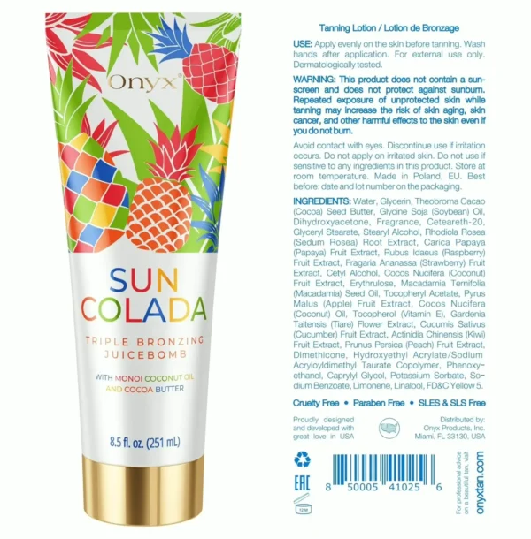 Obsidian Sun Kiss Triple Tanning Pineapple Moisturizer - 8.5 fl oz